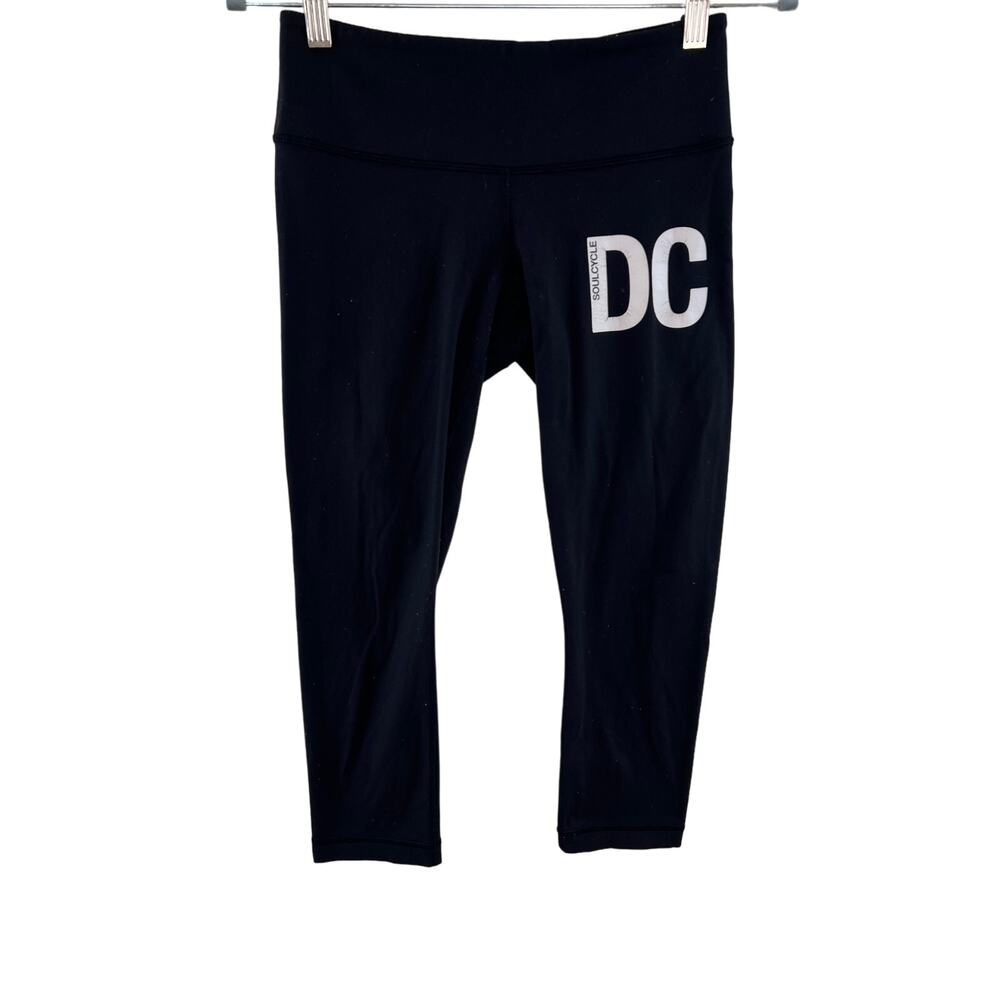 Lululemon x Soulcycle Washington DC Black Cropped Align Leggings Size 6